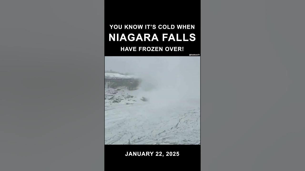 NIAGARA FALLS FROZEN OVER! niagarafalls frozen ice usa canada 