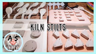 Homemade Kiln stilts for all glazed spoon firing