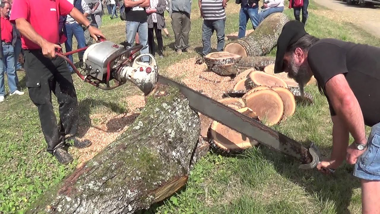 Demonstration De Tronconneuse Anciennes Avec Guy A Saint Loup Youtube