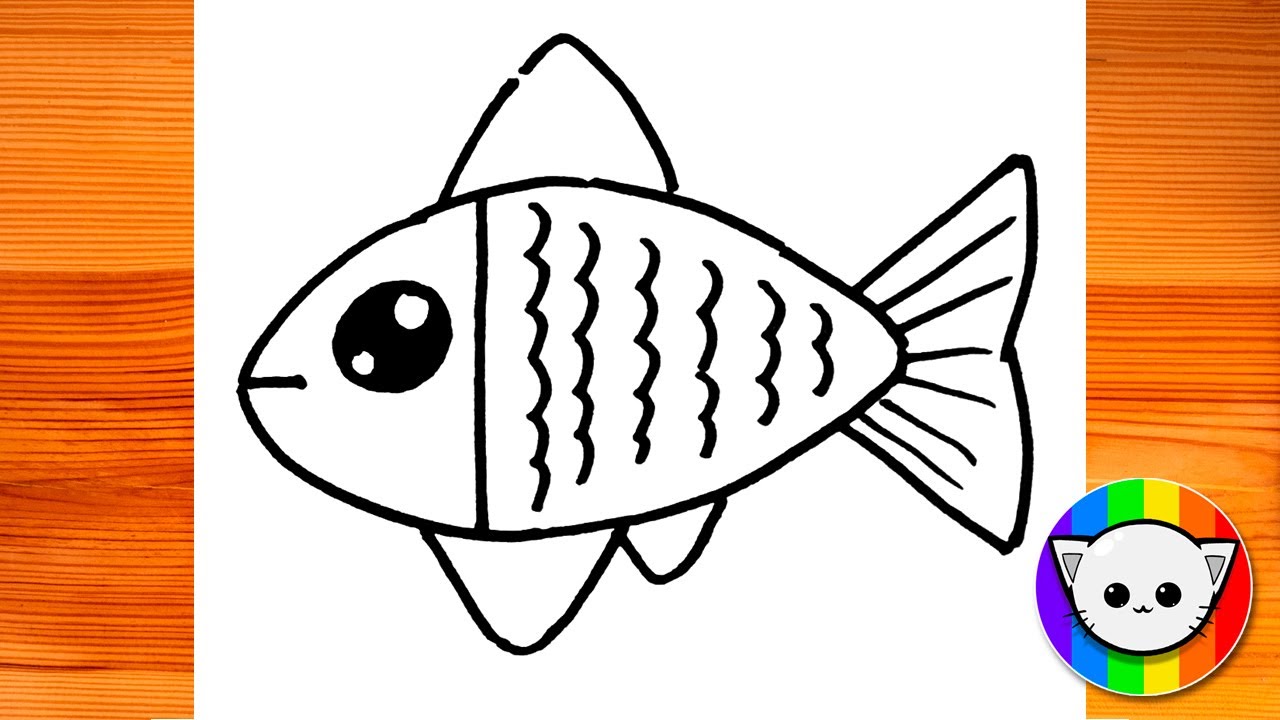 Step by step to draw a Cute Fish. Drawing tutorial a Cute Fish