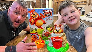 Caleb and Dad Play BEWARE of THE BEAR Family Fun Game for Kids! Best Board Game EVER! screenshot 2