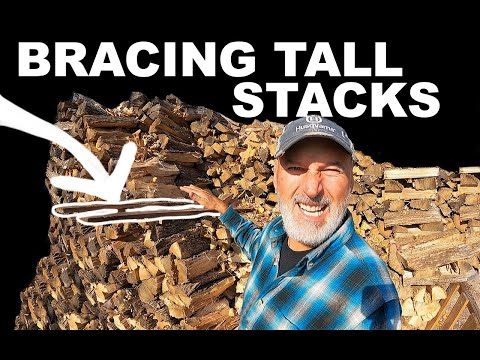 How to brace tall FIREWOOD piles so they don't tip over!