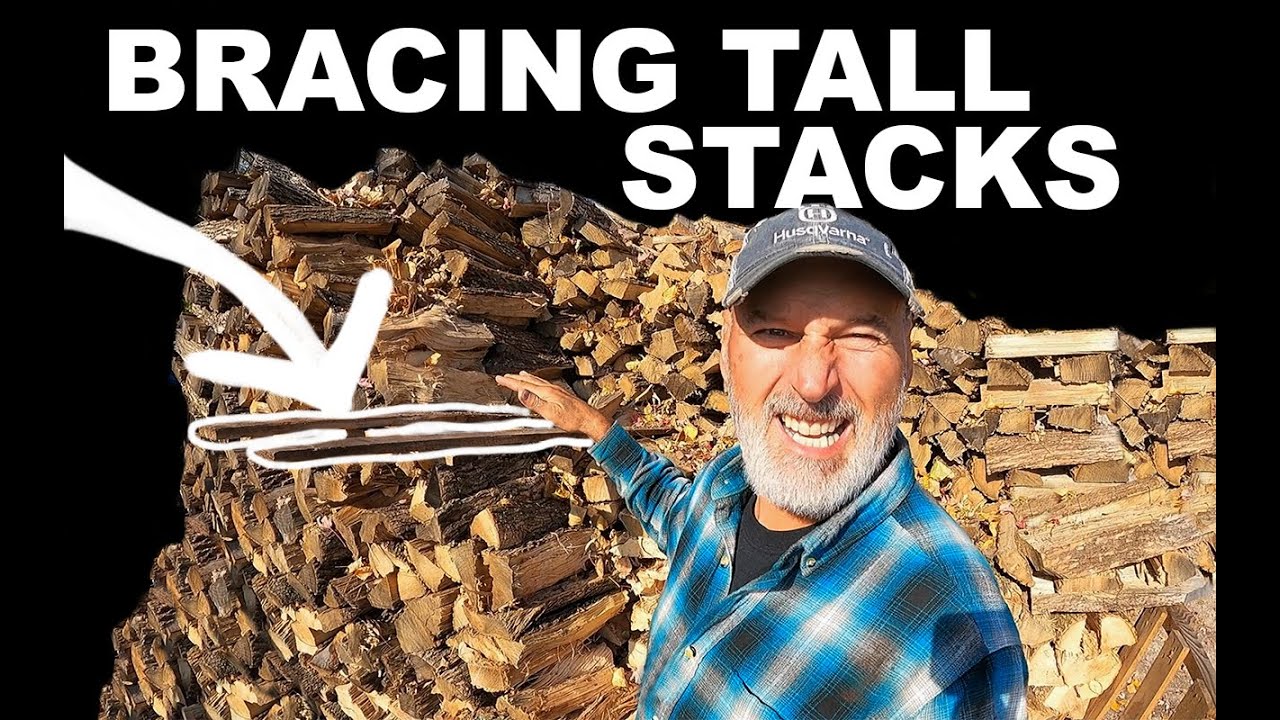 How to brace tall FIREWOOD piles so they don't tip over! YouTube