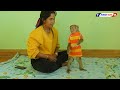 Baby Monkey Standing | Adorable Mom Training Kako Wearing Shirt