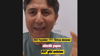 221) 345 Yayınları TYT Türkçe deneme sorusu / sözcük yapısı Resimi