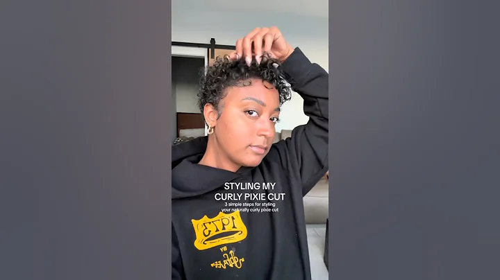 Curly pixie cut routine ✨ #pixie #curlyhair #pixiehaircut