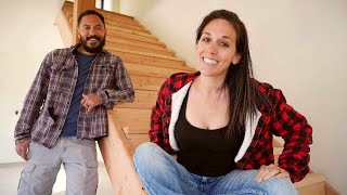 We Finally Built an Extra Wide Floating Staircase for Our DIY Home Build