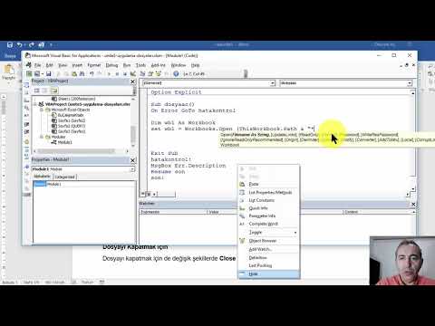 Excel VBA - Dosya İşlemleri / File Open Close