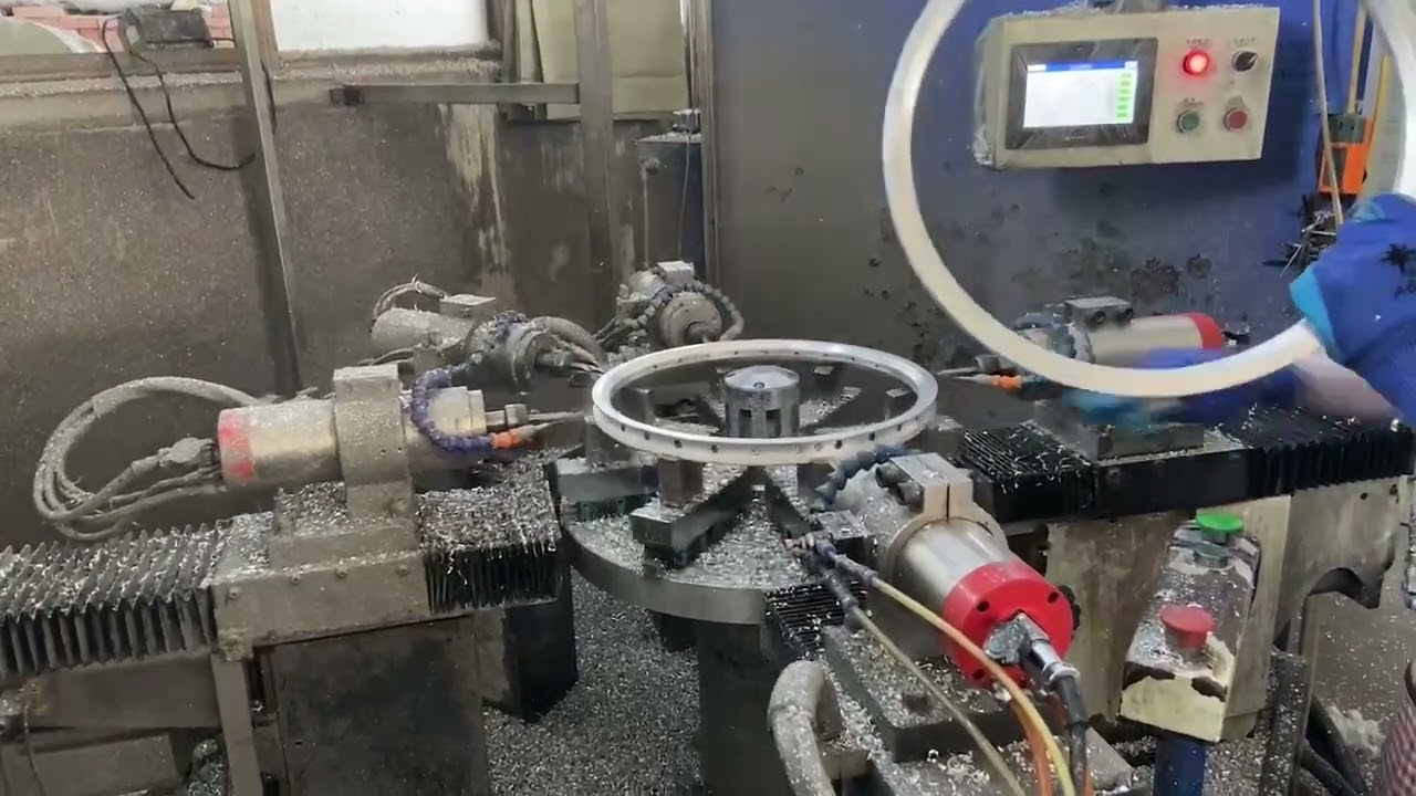 Aluminum bike rim drilling spoke hole