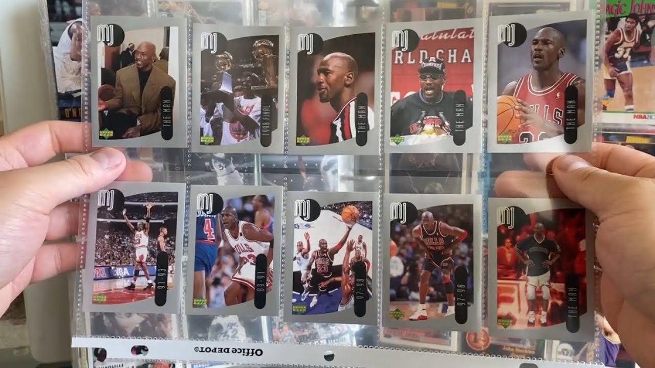 マイケルジョーダン キャプテンアメリカ タートルズ チャッキー Michael Jordan Upper Deck MJ Sticker Card Collection - YouTube