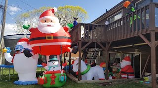 We Filled our Back Patio with Christmas Inflatables! ~Combatting Quarantine Boredom~