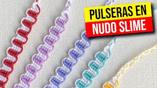 🌟 PULSERA de MACRAME: nudo SLIME // PULSERAS de hilo FACIL 🌟 HaunterMake