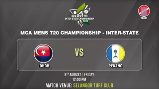 Mca Mens T20 Interstate Chdanionship 2025 Johor Vs Penang Match 22 Super Six Stage