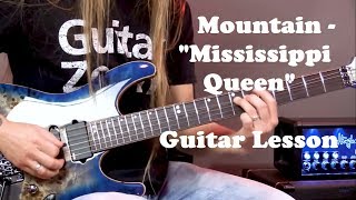 Mountain - Mississippi Queen - Guitar Lesson | GuitarZoom.com chords