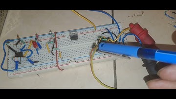 Temperature measurement using K type thermocouple and OPAMP. OPAMP wired as differential amplifier