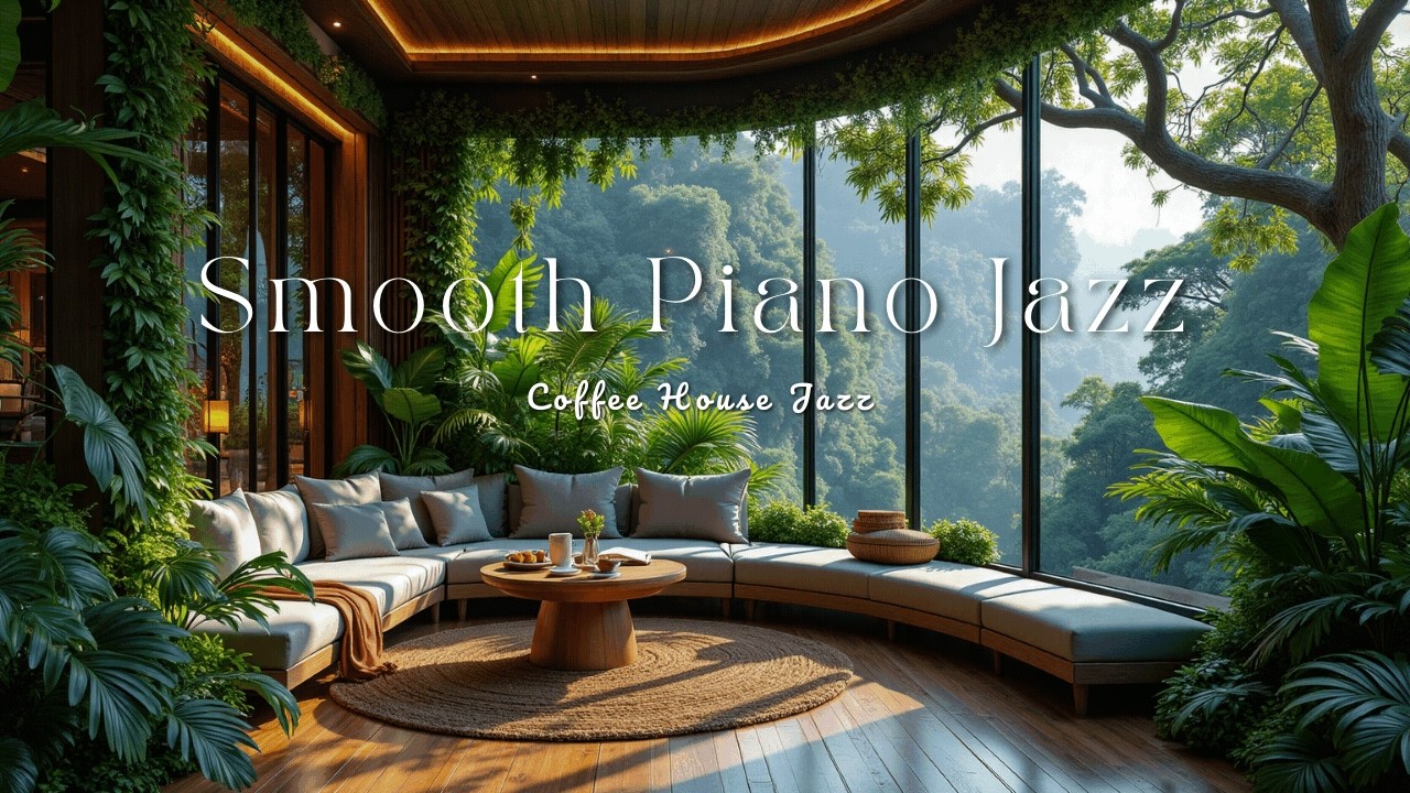 Smooth Piano Jazz in Modern Lake House for Deep Focus & Productivity Boost