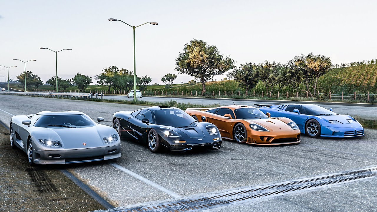 Forza Horizon 5 Drag race: Koenigsegg CC8S vs McLaren F1 vs Saleen
