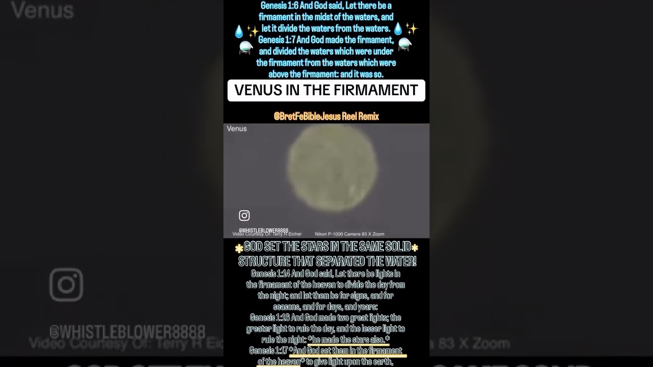 ✨⚗️💧Venus seen through the waters above the firmament dome that God SET the stars in the firmament!