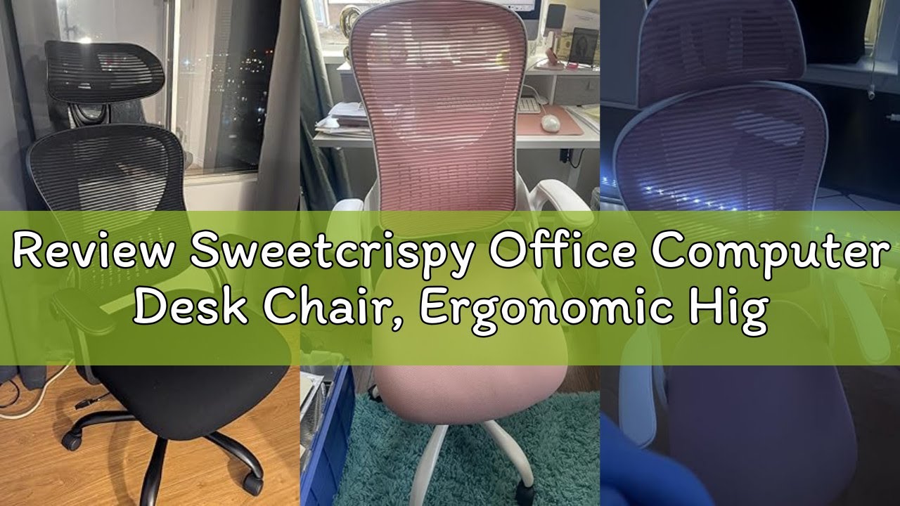 Review Sweetcrispy Office Computer Desk Chair, Ergonomic High-Back Mesh Rolling Work Chairs with Whe