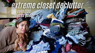 extreme closet declutter  over 200 pieces gone! | ep. 01 | journey to minimalism 2023