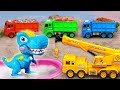 Jcb car toy crane dump truck rescue dinosaurs  valuable for teamwork problemsolving  for kids
