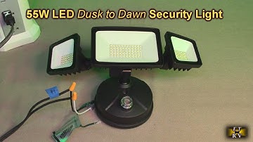 Onforu 55W LED Dusk to Dawn Security Light, 5500LM, IP65 , 3 Adjustable Heads, 6500K  REVIEW