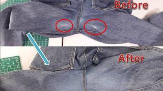 Repairing Worn Jeans Fast with the Reverse Method - No Basting Needed