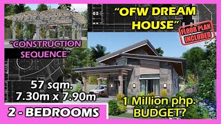 “OFW DREAM HOUSE” 2- BEDROOM BUNGALOW HOUSE | CONSTRUCTION SEQUENCE |7m x 9m (63sqm.)1 MILLION Php?