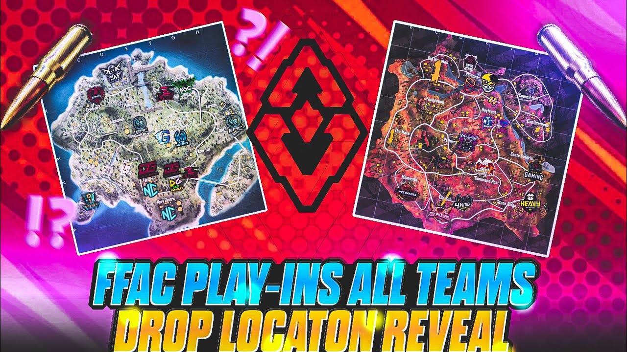 FFAC ALL TEAM DROP LOCATION REAVEL|| CLASH LANDING IN FFAC||FREE FIRE ASIA CHAMPIONSHIP
