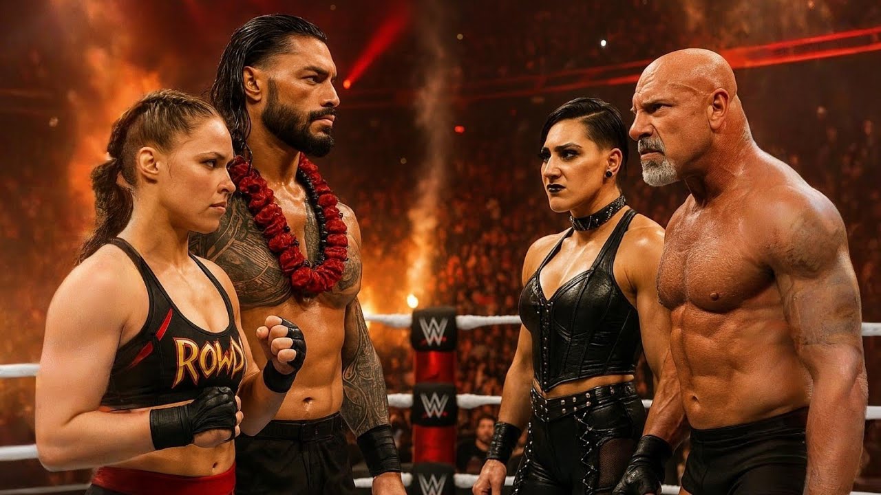 Rhea Ripley Ronda Rousey Ronda Rousey & Roman Reigns vs Rhea Ripley & Goldberg | WWE : 13 Nov ...