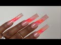 Full acrylic smokey marble set tutorial  summer nail art