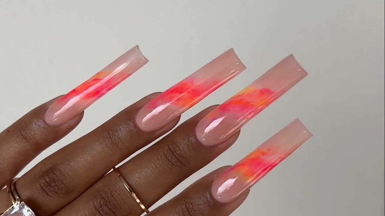 Full Acrylic Smokey Marble Set Tutorial | Summer Nail Art