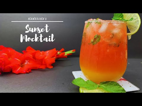 Sunset Mocktail: The Color Of The Sky In A Glass |Watermelon Orange Mocktail| Hameesha