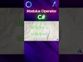 Modulus Operator in C# in 40 Seconds (%)
