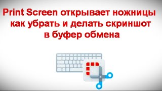 Print Screen открывает ножницы — как убрать и делать скриншот в буфер обмена