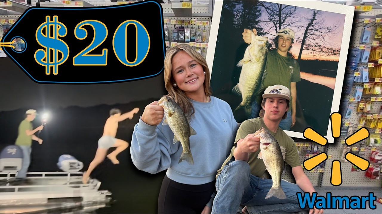 $20 Walmart Fishing Challenge… Loser Jumps In FREEZING Lake
