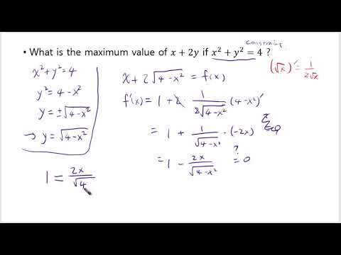 Optimization problems with equations given - YouTube