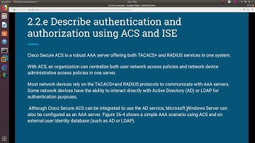 CCNA Security IINS exam (210-260) | 2.2.e authentication and authorization using ACS and ISE Day 14
