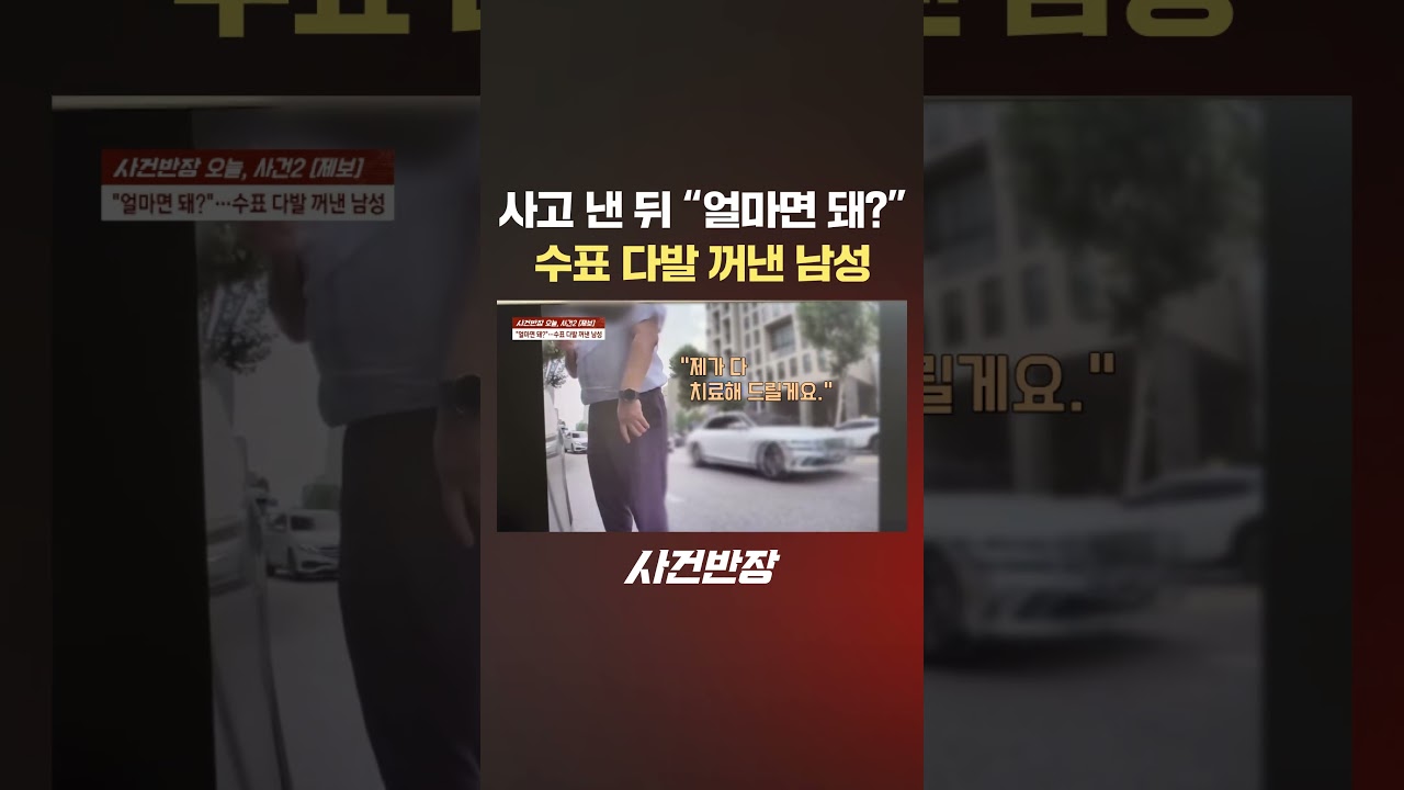 사고 낸 뒤 "얼마면 돼?" 수표 다발 꺼낸 남성 #제보는 #사건반장 #shorts #교통사고 #수표 #보험 #도주 #뺑소니
