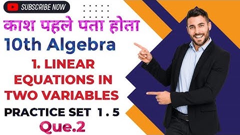 Practice Set 1.5 Questions 2 Chapter 1 Linear Equations In Two Variables Maharashtra Board 