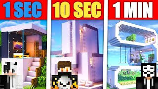 Best Modern house challenge In Minecraft 😱 - 1 Sec vs 1 Min vs 10 Min screenshot 1