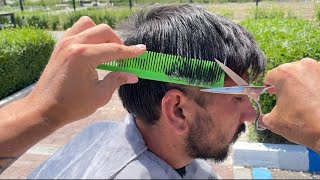 BASIC MENS HAIRCUT | HOW TO CUT MENS HAIR WITH SCISSORS