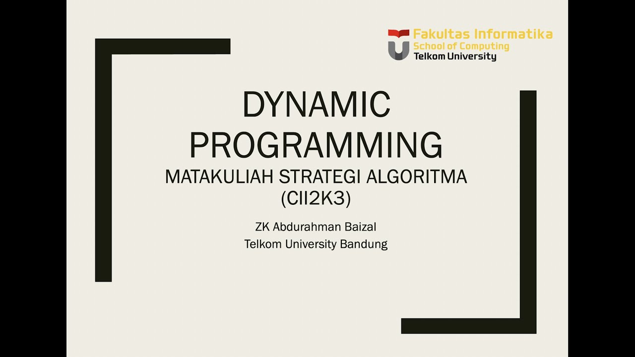 Dynamic Programming Part 1 - YouTube