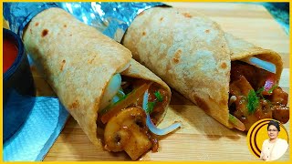 Chapati mushroom roll | 10 minutes breakfast recipe