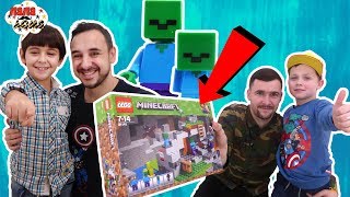 Папа Роб и Ярик, Папа Леша и Кирилл: Распаковка ЛЕГО МАЙНКРАФТ (Minecraft)!