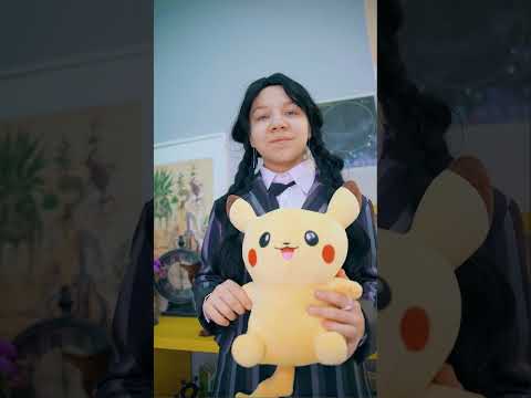 Wednesday Addams controls the Pokémon voodoo doll #trending #pokemon #wednesday