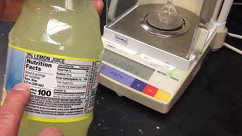 Mass of empty volumetric flask for lemonade and nutrition facts