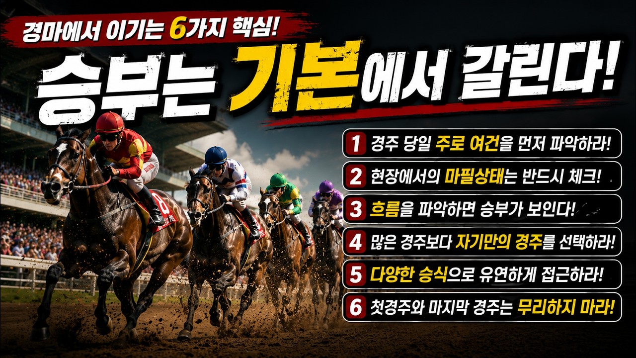 [경마] 경마의 기본수칙 6가지!!(프로는 이렇게 합니다)