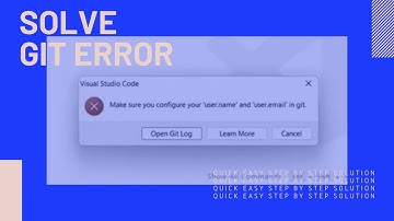how to solve git error Make sure you configure your 