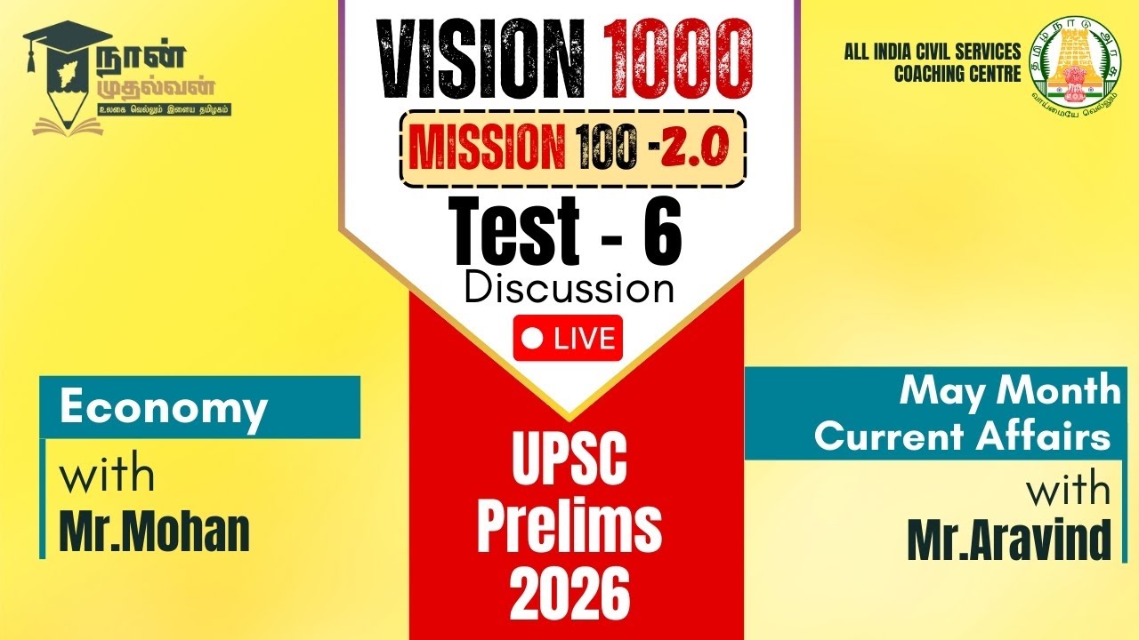 Economy with Mr.Mohan sir and May current affairs with Mr.Aravind sir